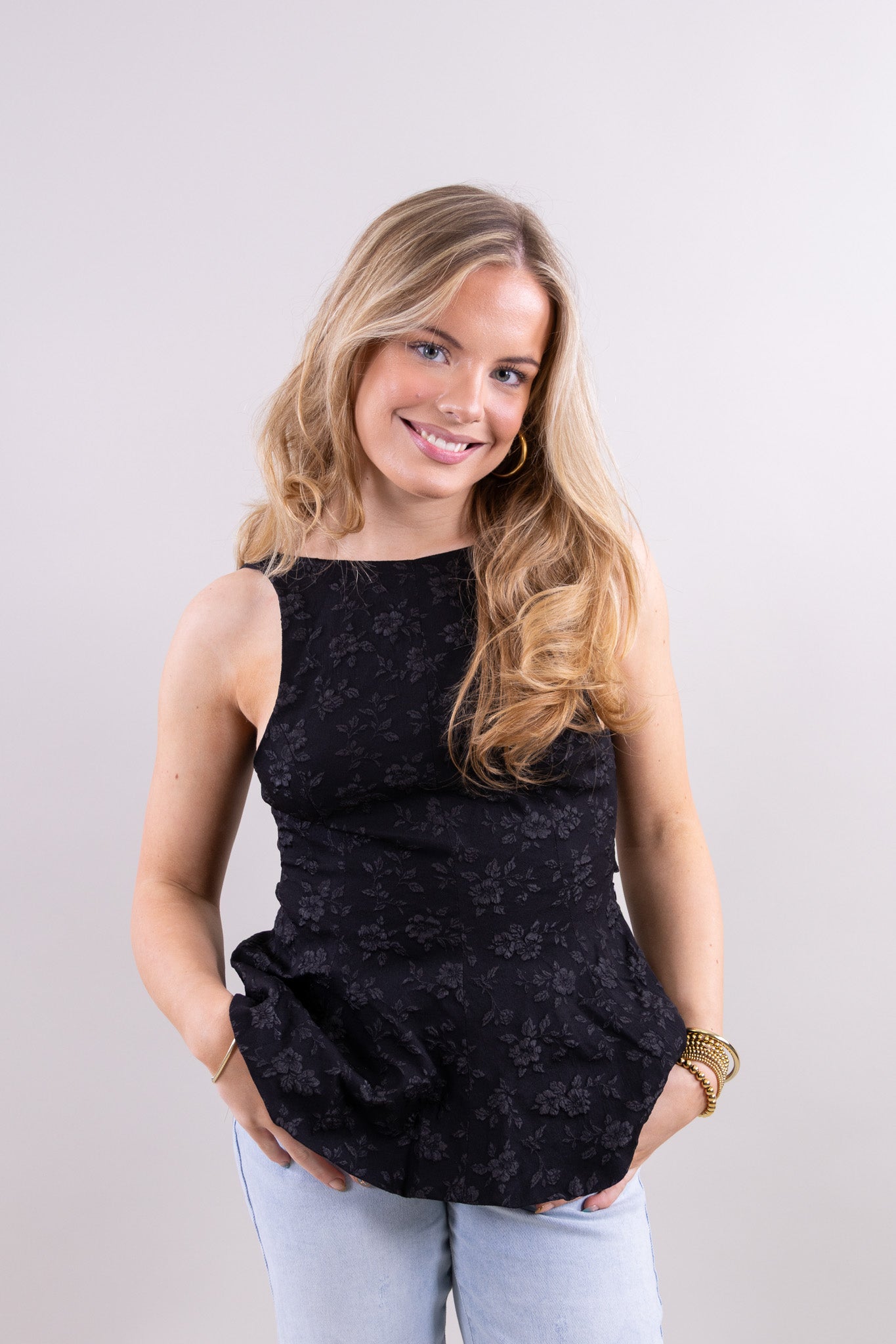 Flora peplum top